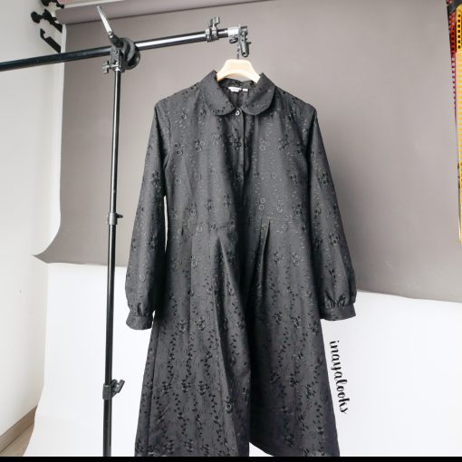 a Tunik Katun Bordir Hitam