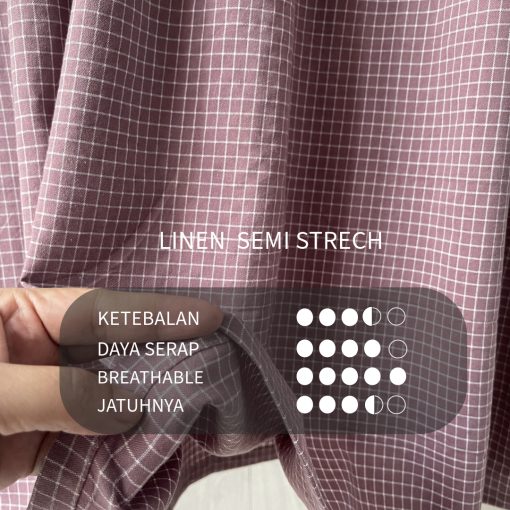 a Rok Motif Kotak Dusty Ungu Kecoklatan - Image 3